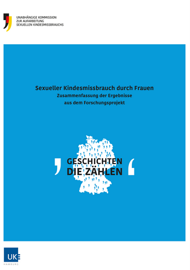 Titelseite des Forschungsprojektes "Geschichten die zählen" - Sexueller Kindesmissbrauch durch Frauen