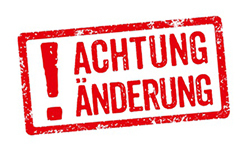 Achtung Änderung