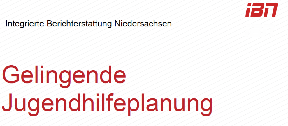 Logo IBN und Titel in Schriftform "Gelingende Jugendhilfeplanung"