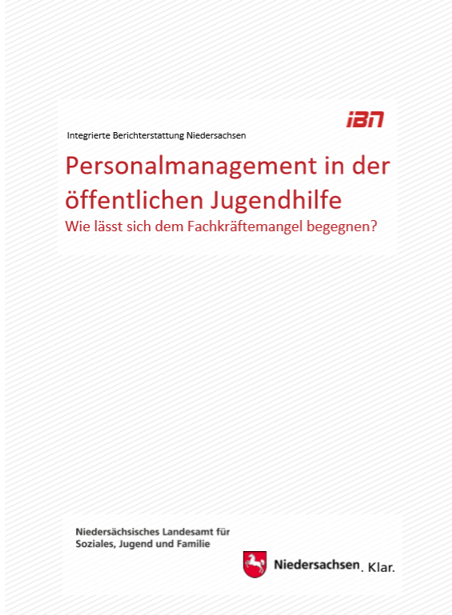Deckblatt der Handreichung IBN "Personalmanagement in der öffentlichen Jugendhilfe - Wie lässt sich dem Fachkräftemangel begegnen?"