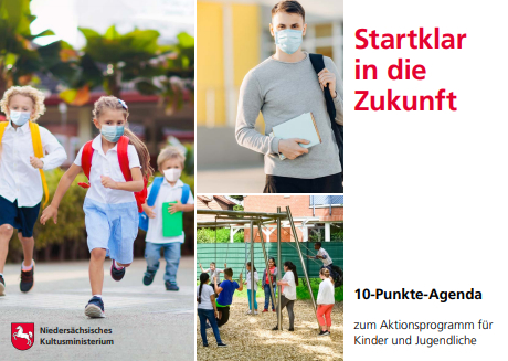 Titelblatt der 10-Punkte-Agenda "Startklar in die Zukunft" vom Nieders. Kultusministerium