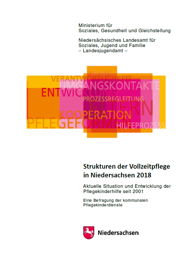 Titelseite Bericht Strukturen der Vollzeitpflege in Niedersachsen 2018